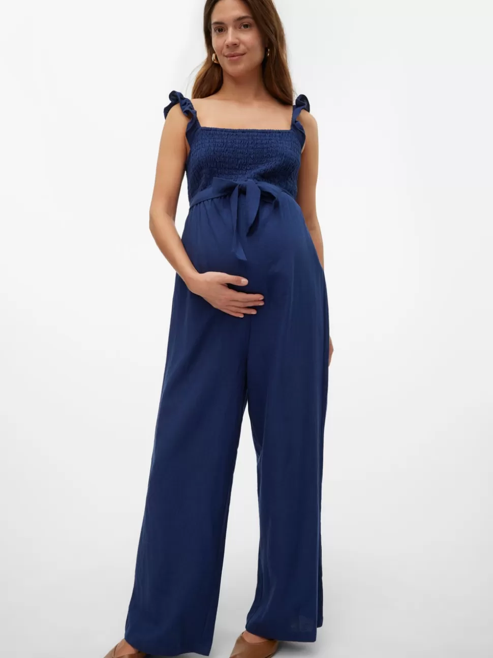Byxor^VERO MODA Mamma-jumpsuit Medieval Blue