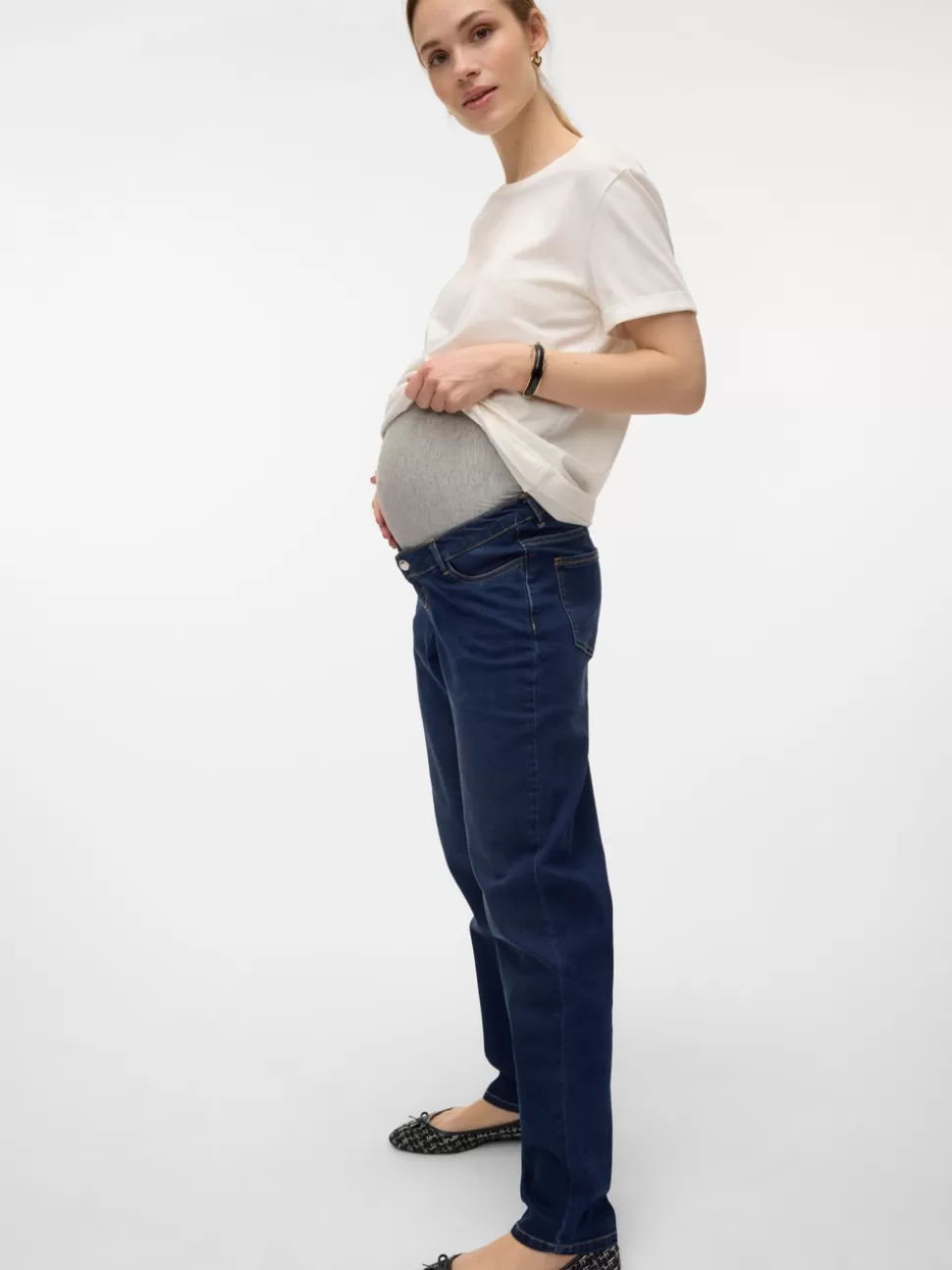 Jeans^VERO MODA Mom Fit Jeans Dark Blue Denim