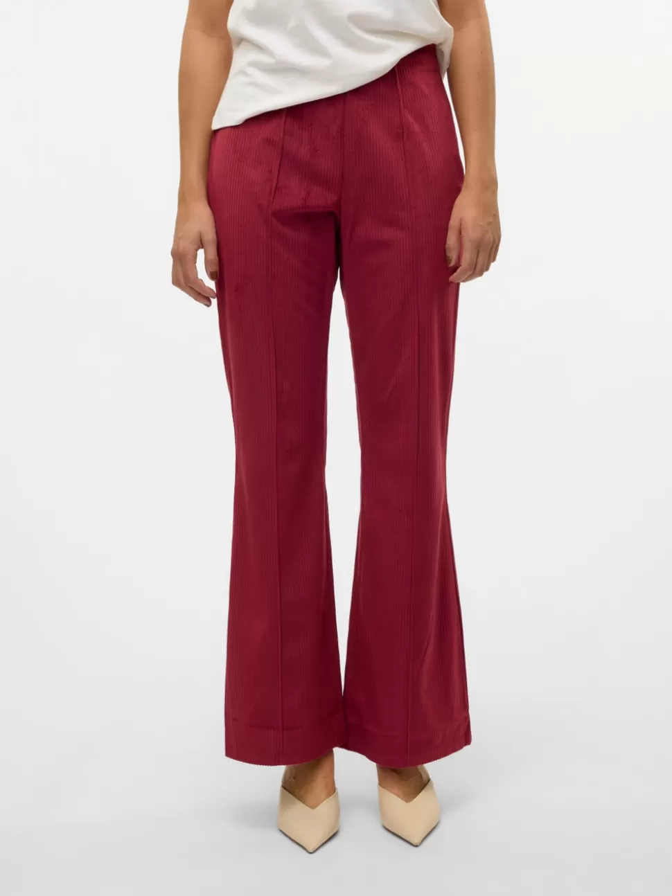 Byxor^VERO MODA SNDIANA Hög Midja Byxor Rumba Red