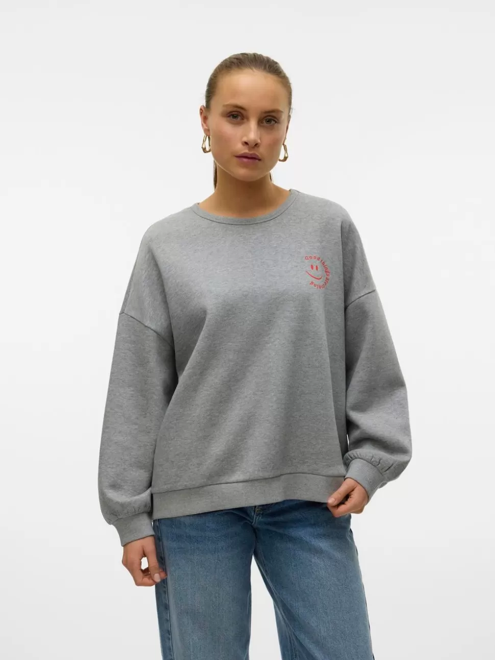 Sweatshirts^VERO MODA SNIA Sweatshirt Light Grey Melange