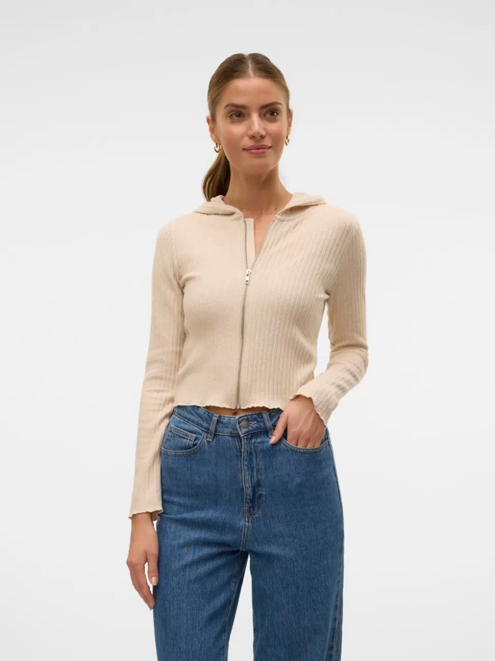 Toppar^VERO MODA SNVIO Kofta Oatmeal