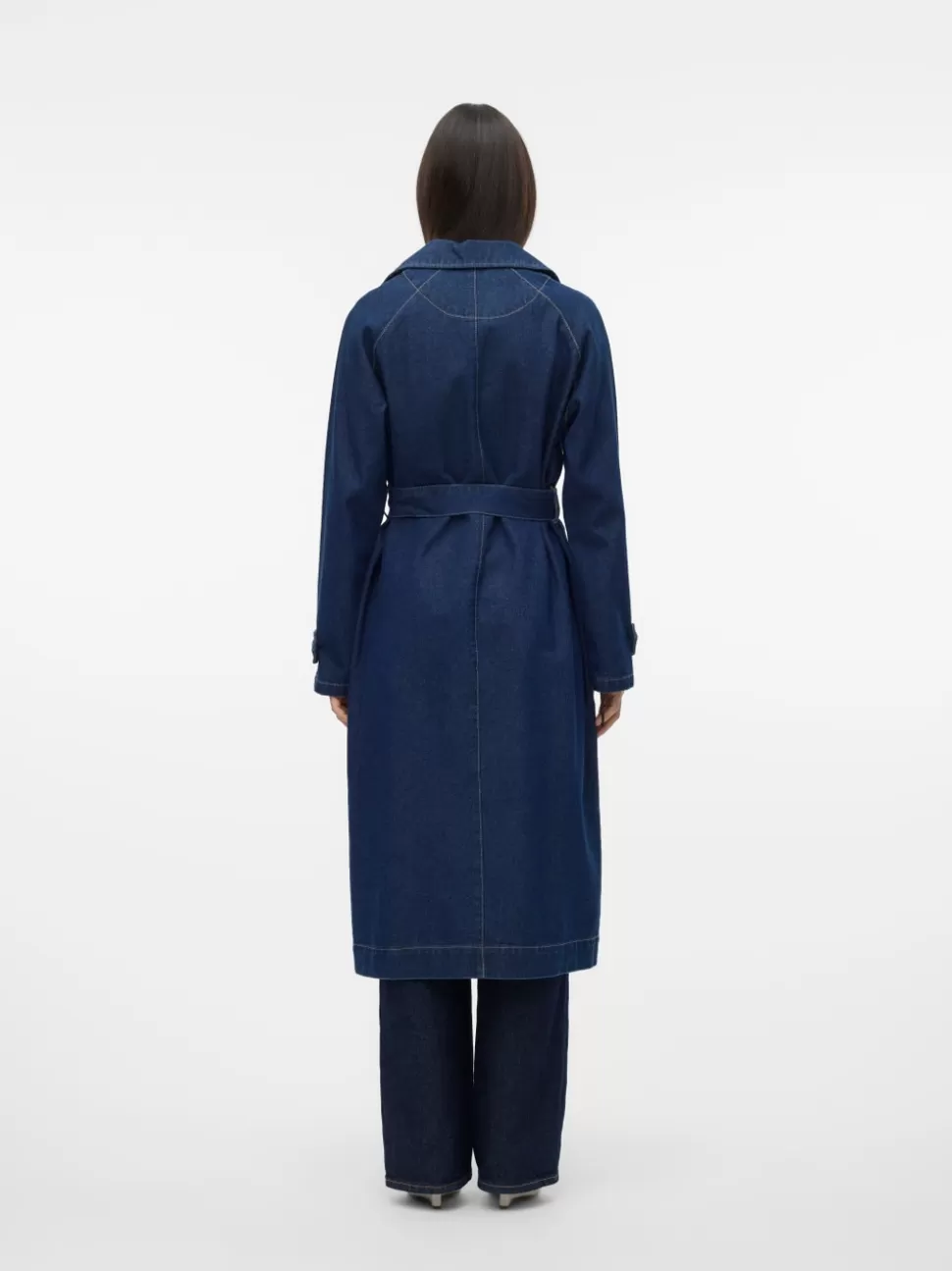 Jackor^VERO MODA VMADISON Trenchcoat Dark Blue Denim