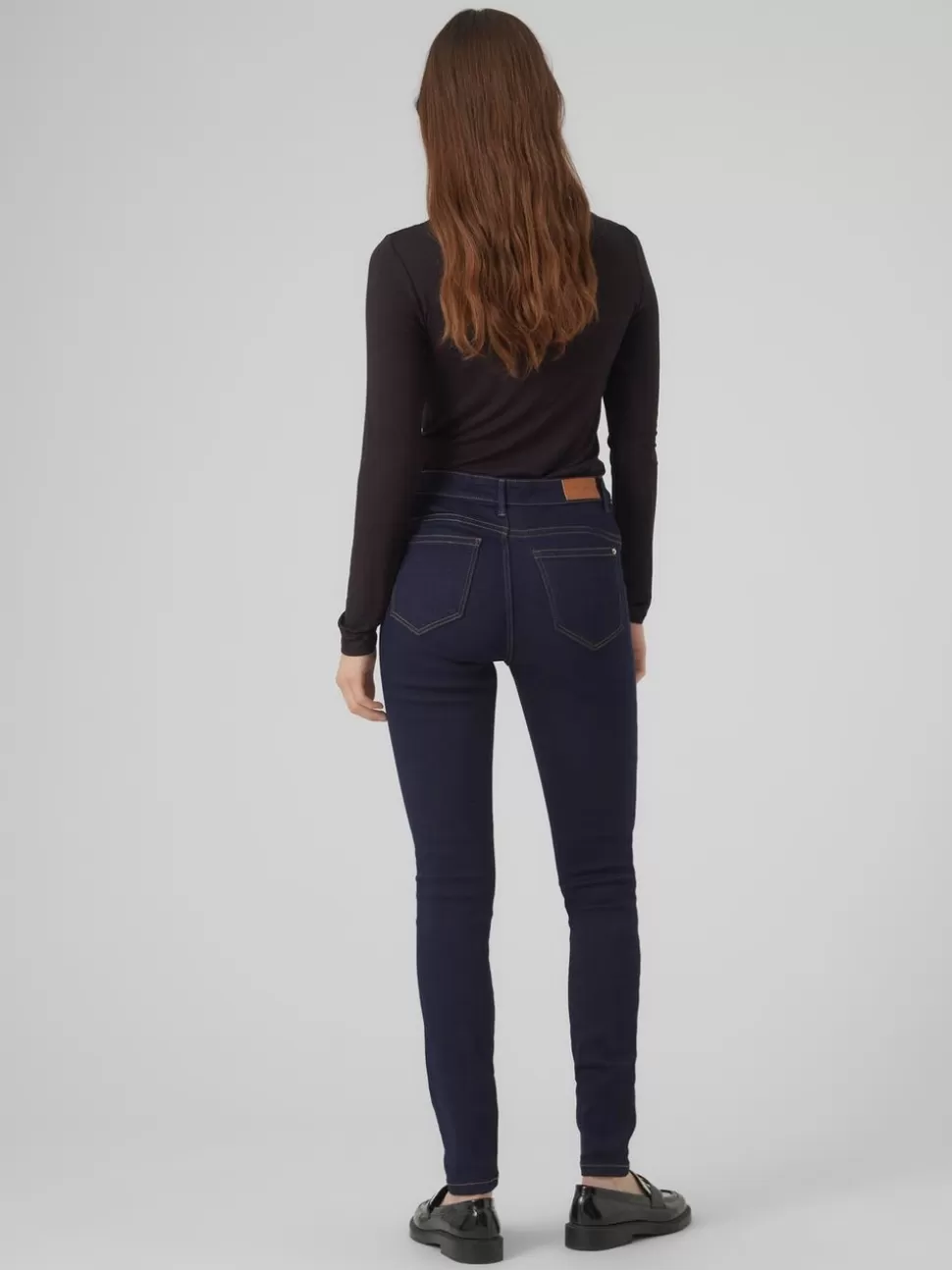 Jeans^VERO MODA VMALIA Medelhög Midja Slim Fit Jeans Dark Blue Denim