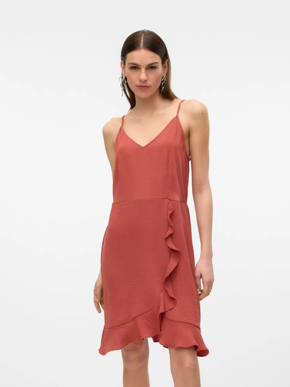 Klänningar^VERO MODA VMALVA Kort Klänning Marsala