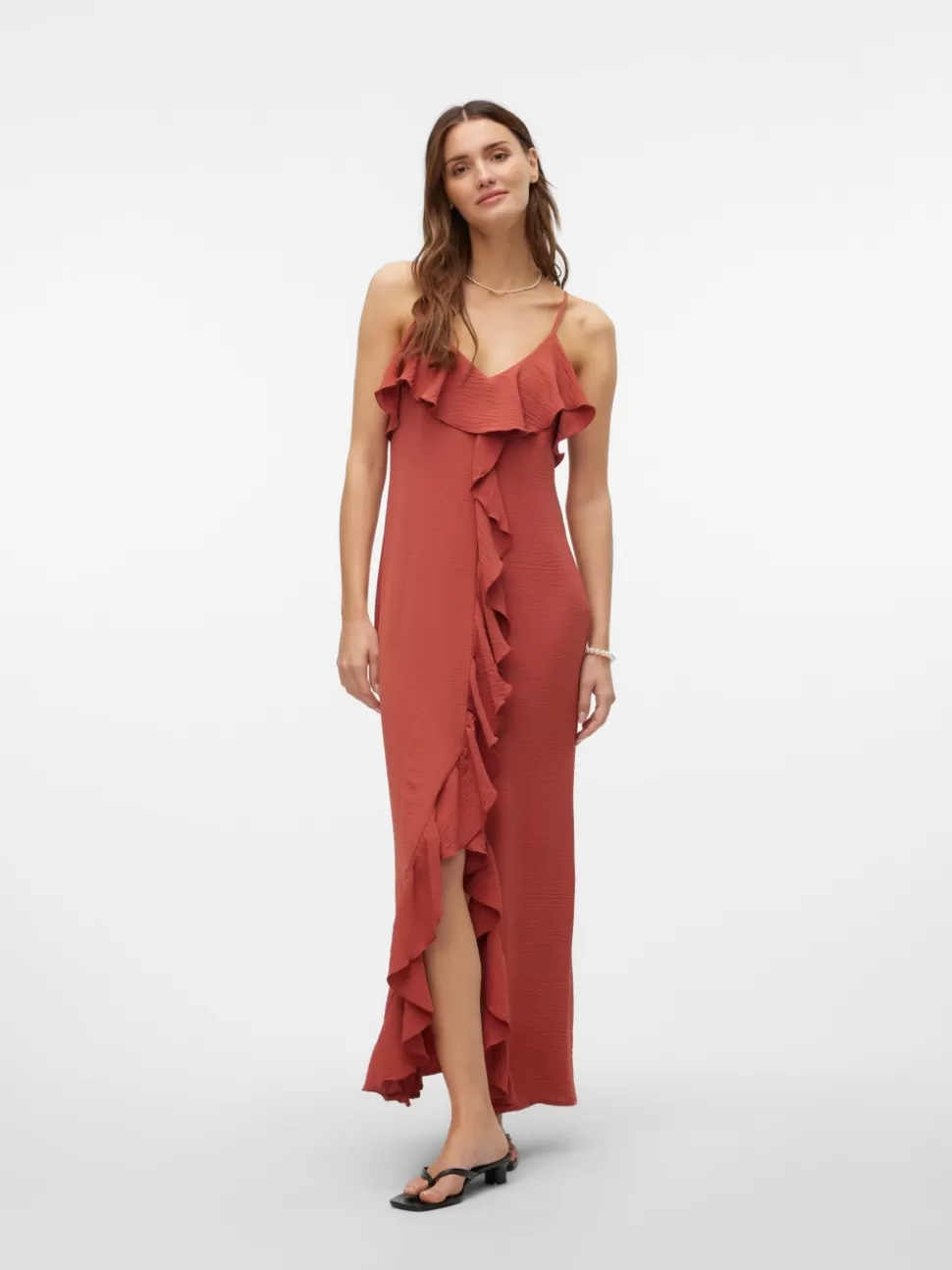 Klänningar | Festkläder^VERO MODA VMALVA Lång Klänning Marsala