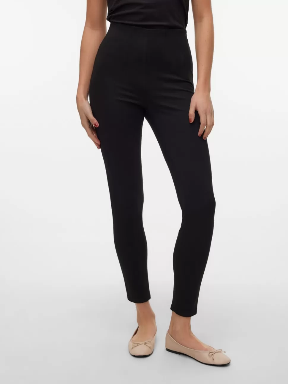 Byxor^VERO MODA VMAUGUSTA Hög Midja Leggings Black
