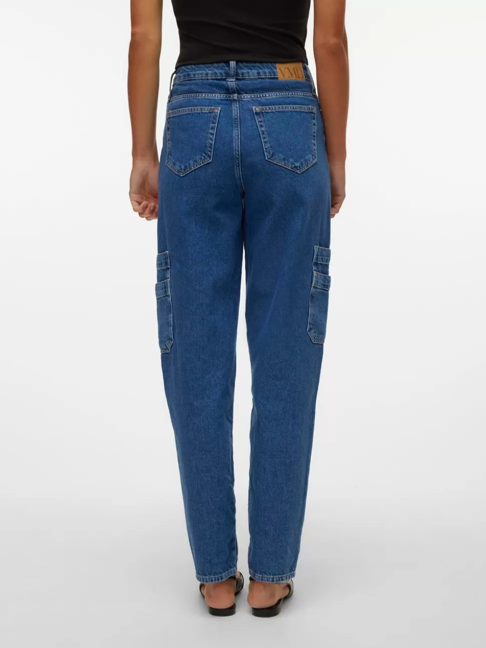 Jeans^VERO MODA VMAVIVA Hög Midja Mom Fit Jeans Medium Blue Denim