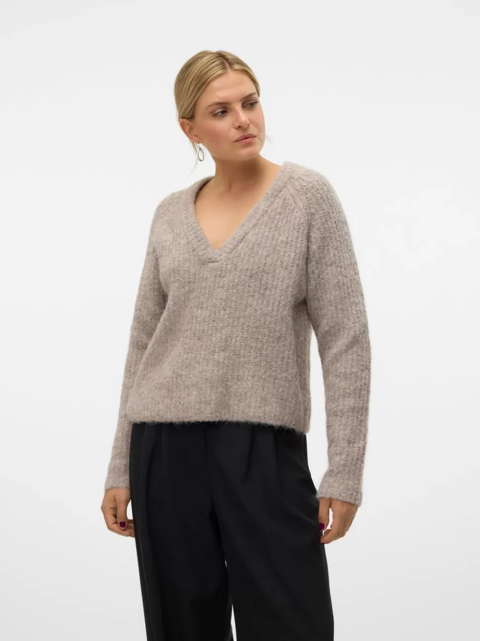 Stickat^VERO MODA VMAWSOME Pullover Moon Rock