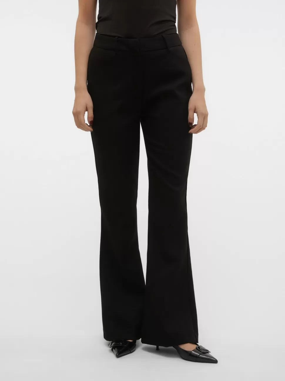 Byxor^VERO MODA VMBEATE Hög Midja Byxor Black