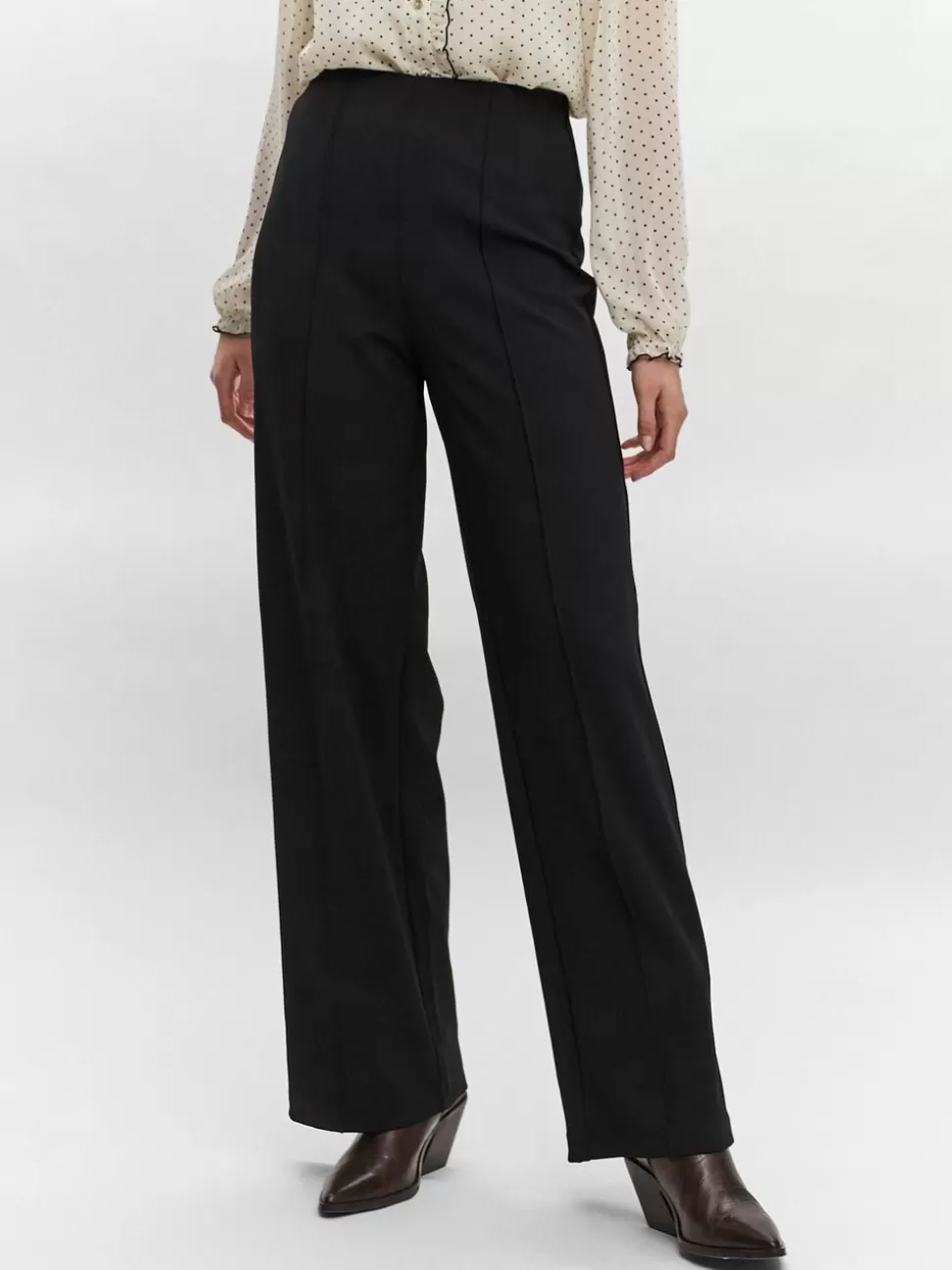 Byxor^VERO MODA VMBECKY Hög Midja Byxor Black
