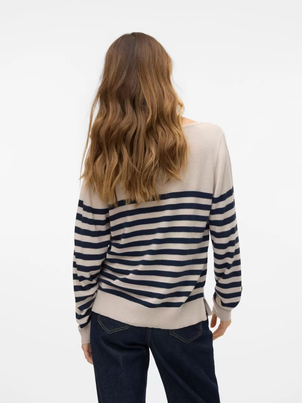 Stickat^VERO MODA VMBEKKA Pullover Oatmeal
