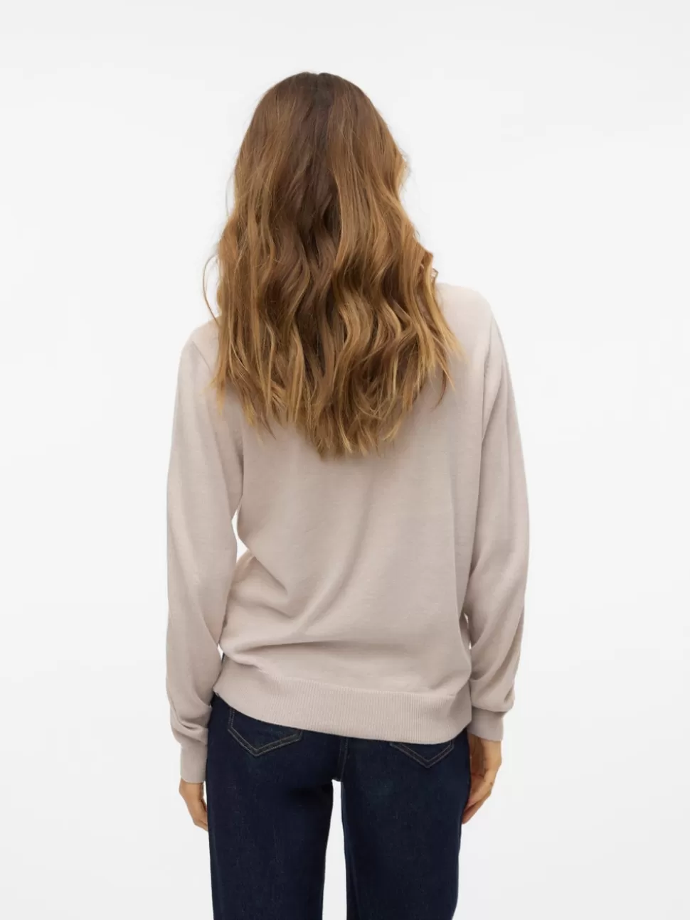 Stickat^VERO MODA VMBEKKA Pullover Oatmeal