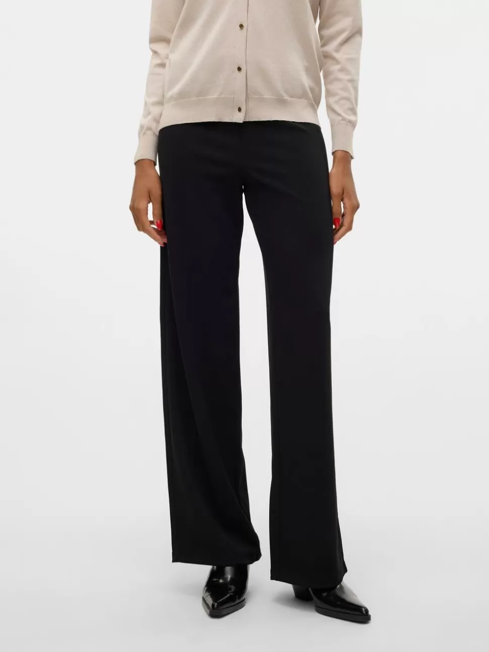 Byxor^VERO MODA VMBERLIN Medelhög Midja Byxor Black