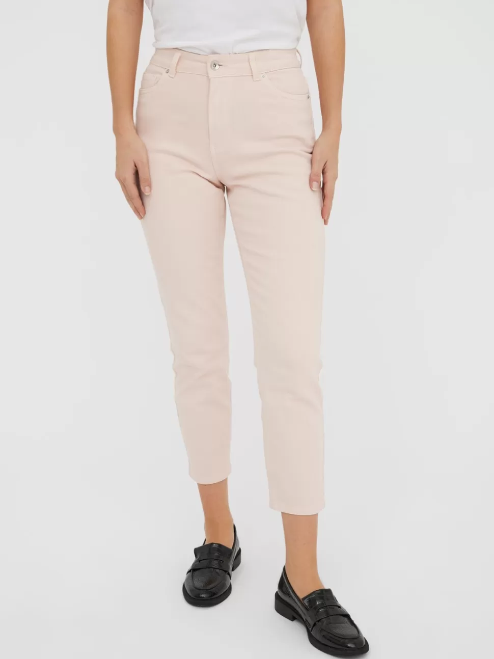 Jeans | Basics^VERO MODA VMBRENDA Hög Midja Rak Passform Jeans Pink Tint