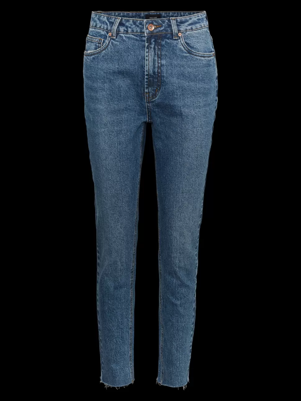 Jeans^VERO MODA VMBRENDA Hög Midja Rak Passform Jeans Medium Blue Denim