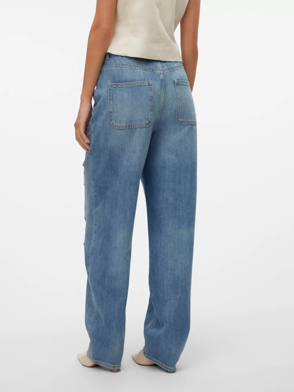 Jeans^VERO MODA VMBROOKLYN Medelhög Midja Baggy Fit Jeans Medium Blue Denim