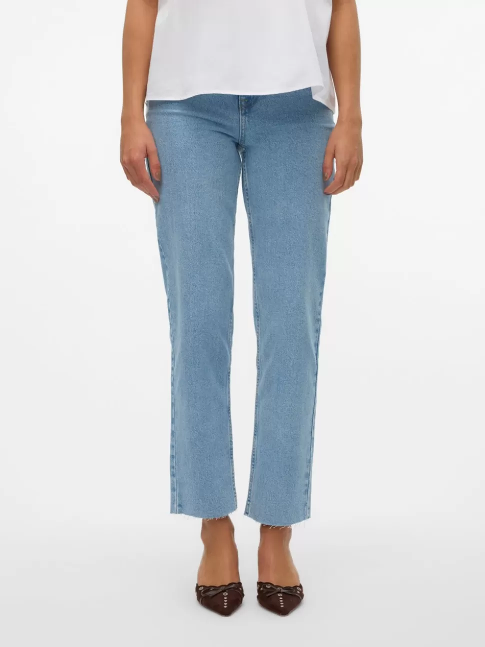 Jeans^VERO MODA VMCALIA Hög Midja Rak Passform Jeans Light Blue Denim