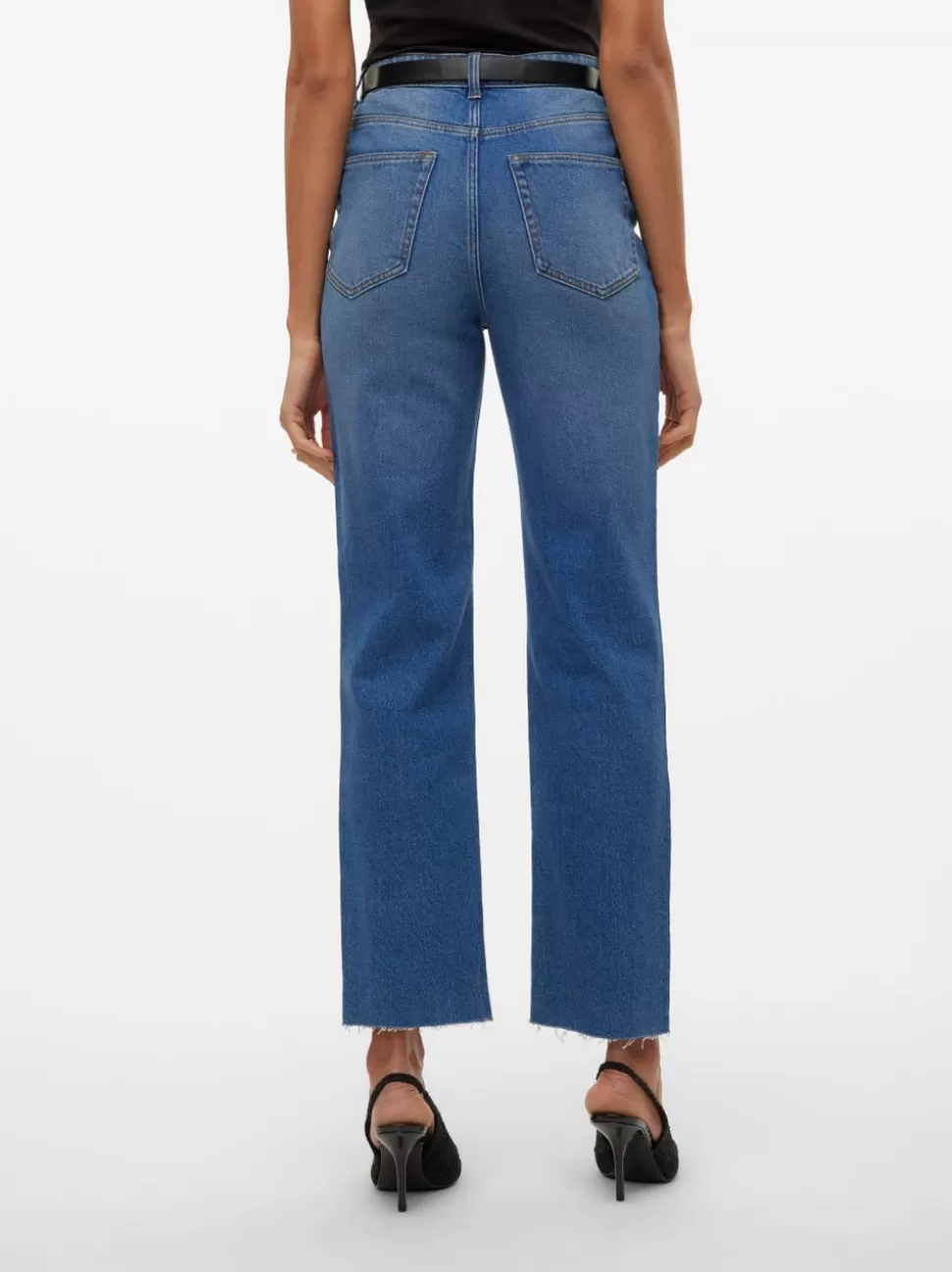 Jeans^VERO MODA VMCALIA Hög Midja Rak Passform Jeans Medium Blue Denim