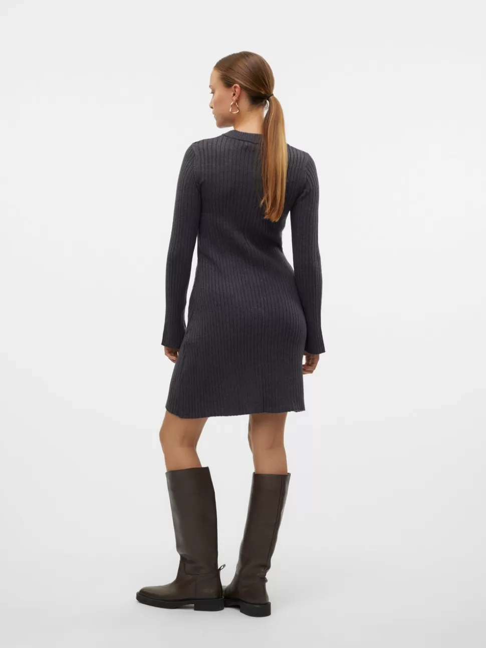 Klänningar^VERO MODA VMCARMA Midiklänning Dark Grey Melange