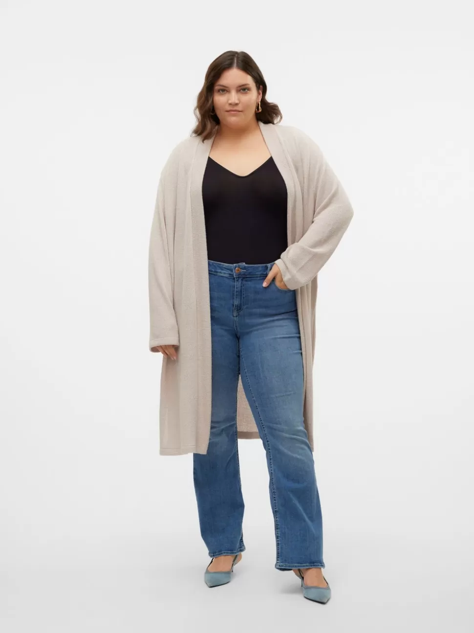 Stickat^VERO MODA VMCEDDIE Stickad Kofta Oatmeal