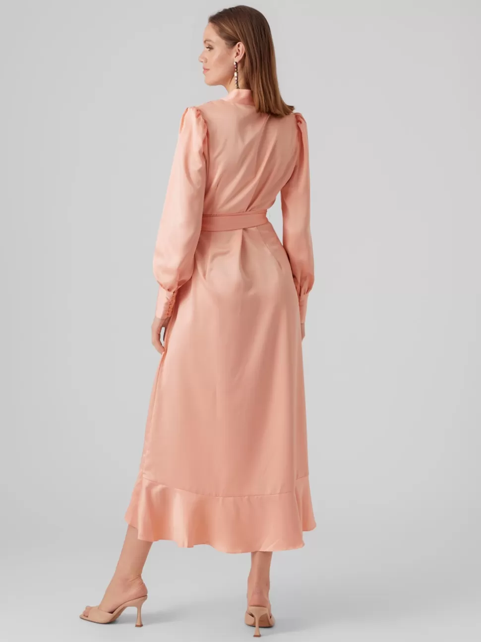 Klänningar^VERO MODA VMCELINE Lång Klänning Dusty Pink