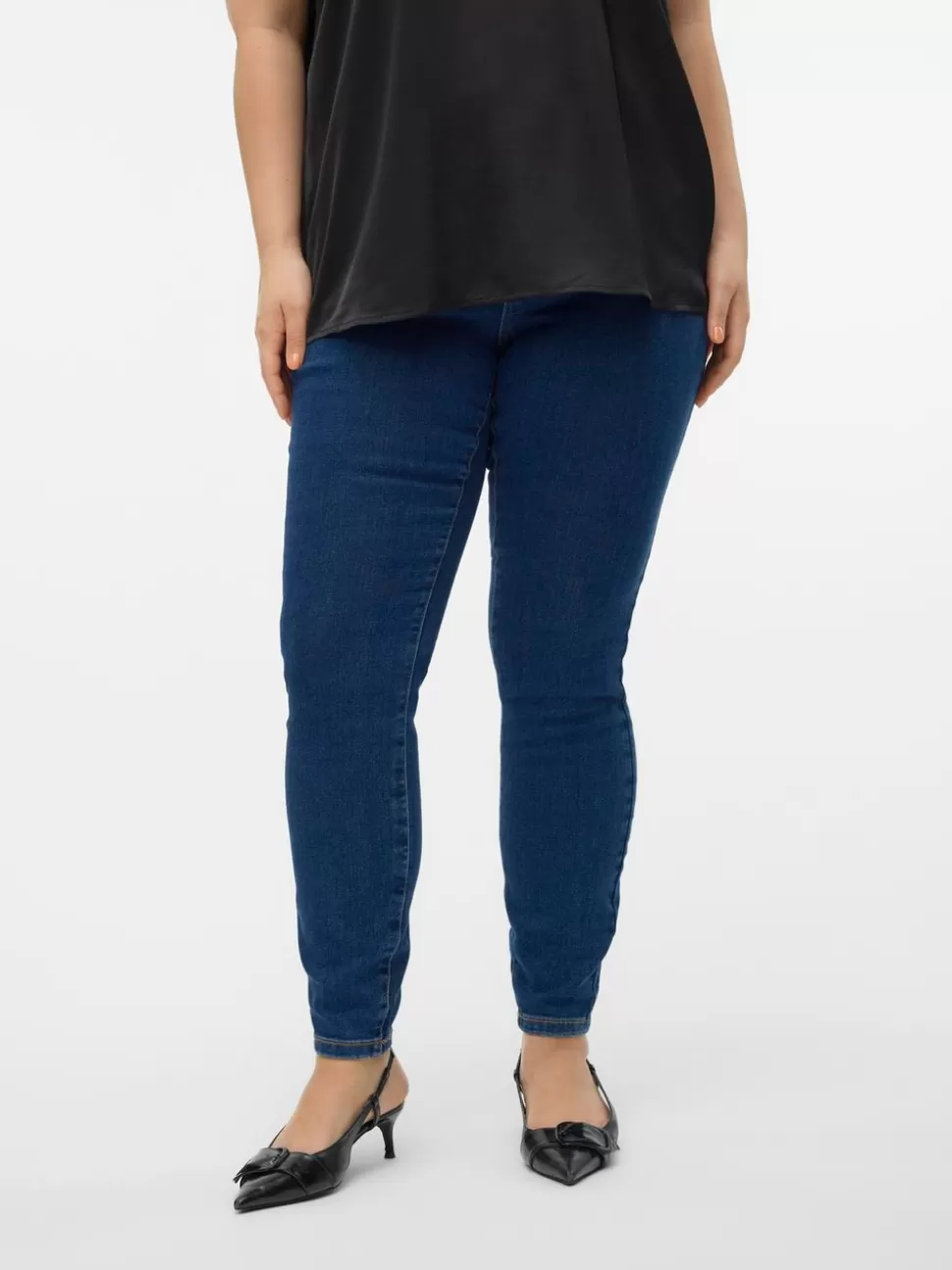 Jeans^VERO MODA VMCELLY Medelhög Midja Skinny Fit Jeans Dark Blue Denim