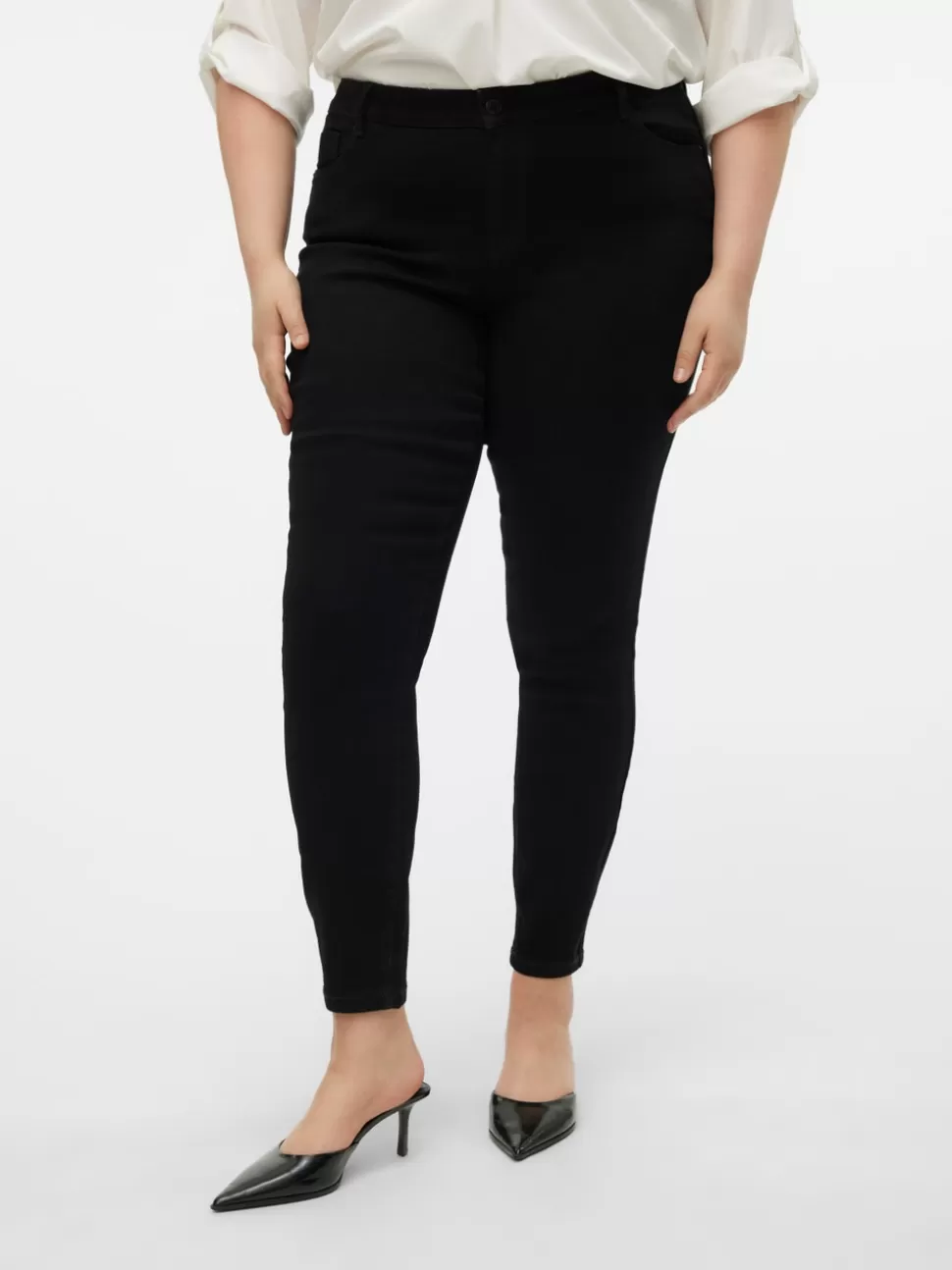 Jeans^VERO MODA VMCELLY Medelhög Midja Skinny Fit Jeans Black