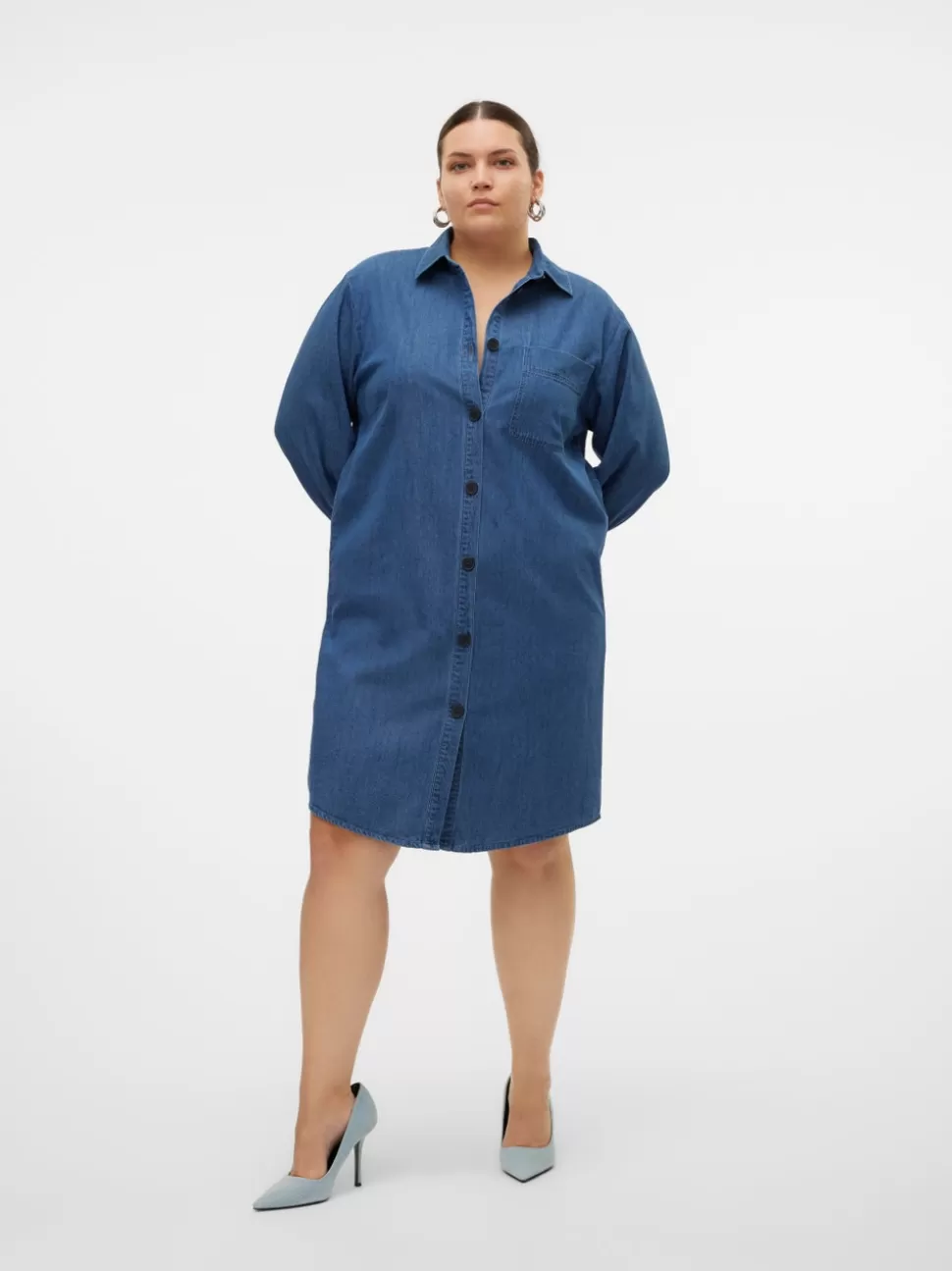 Klänningar^VERO MODA VMCELOISE Kort Klänning Dark Blue Denim