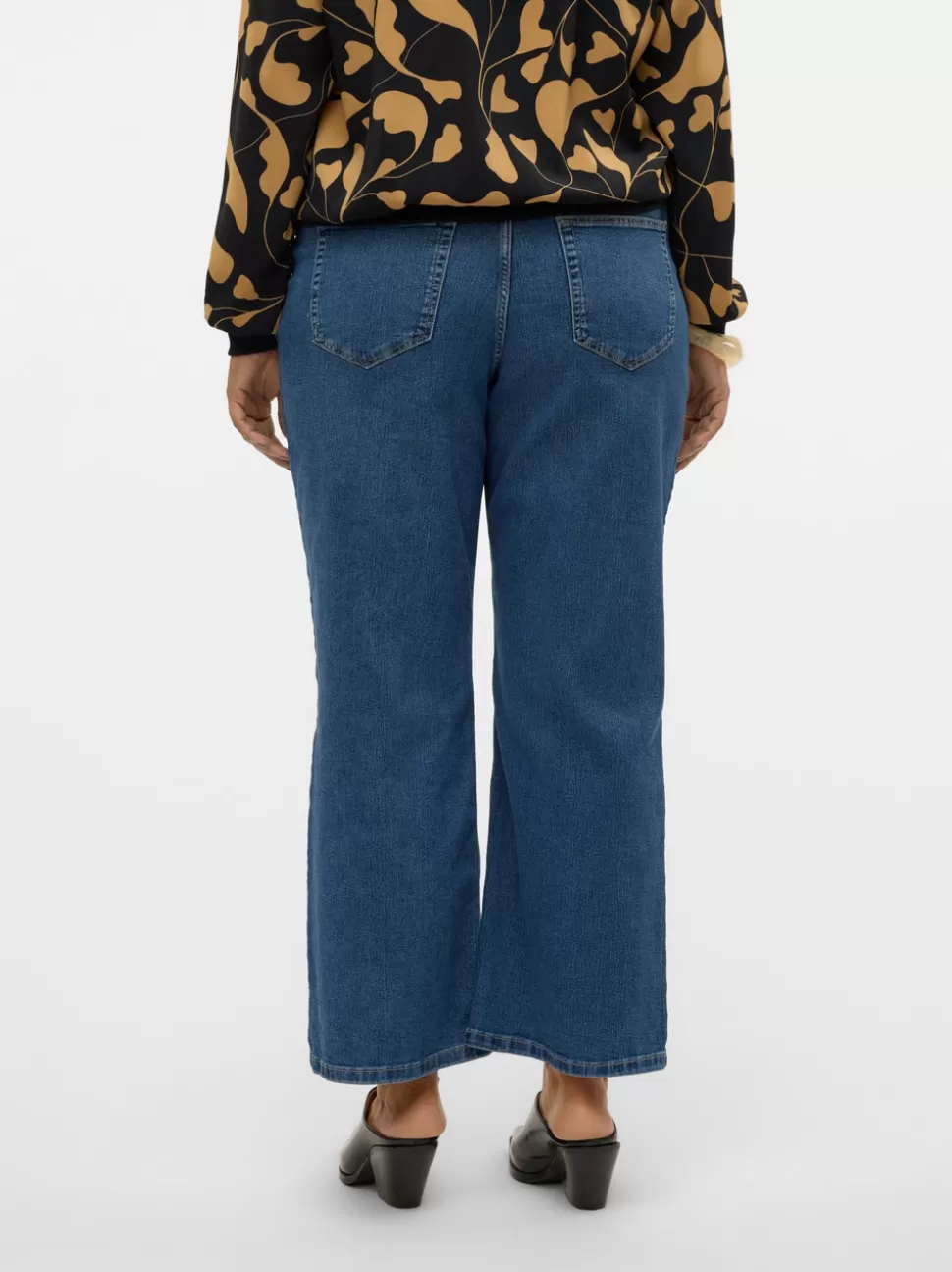Jeans^VERO MODA VMCEVALINA Medelhög Midja Lös Passform Jeans Dark Blue Denim