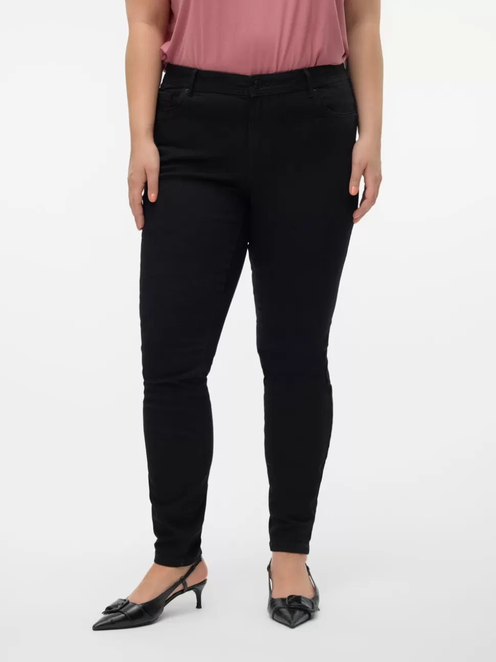 Jeans^VERO MODA VMCFANYA Medelhög Midja Skinny Fit Jeans Black