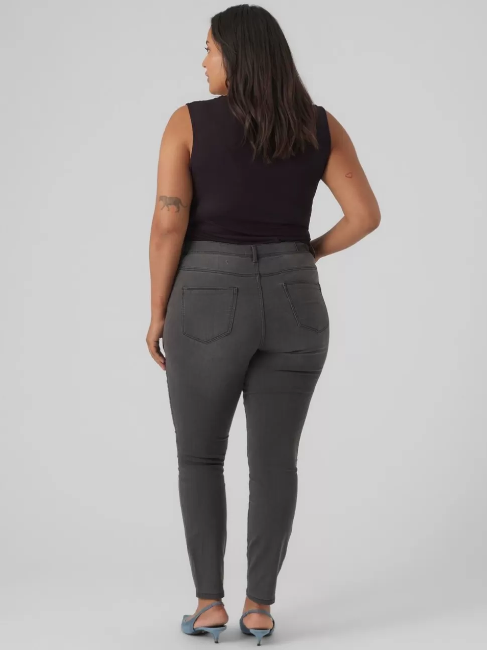 Jeans^VERO MODA VMCFANYA Medelhög Midja Skinny Fit Jeans Dark Grey Denim