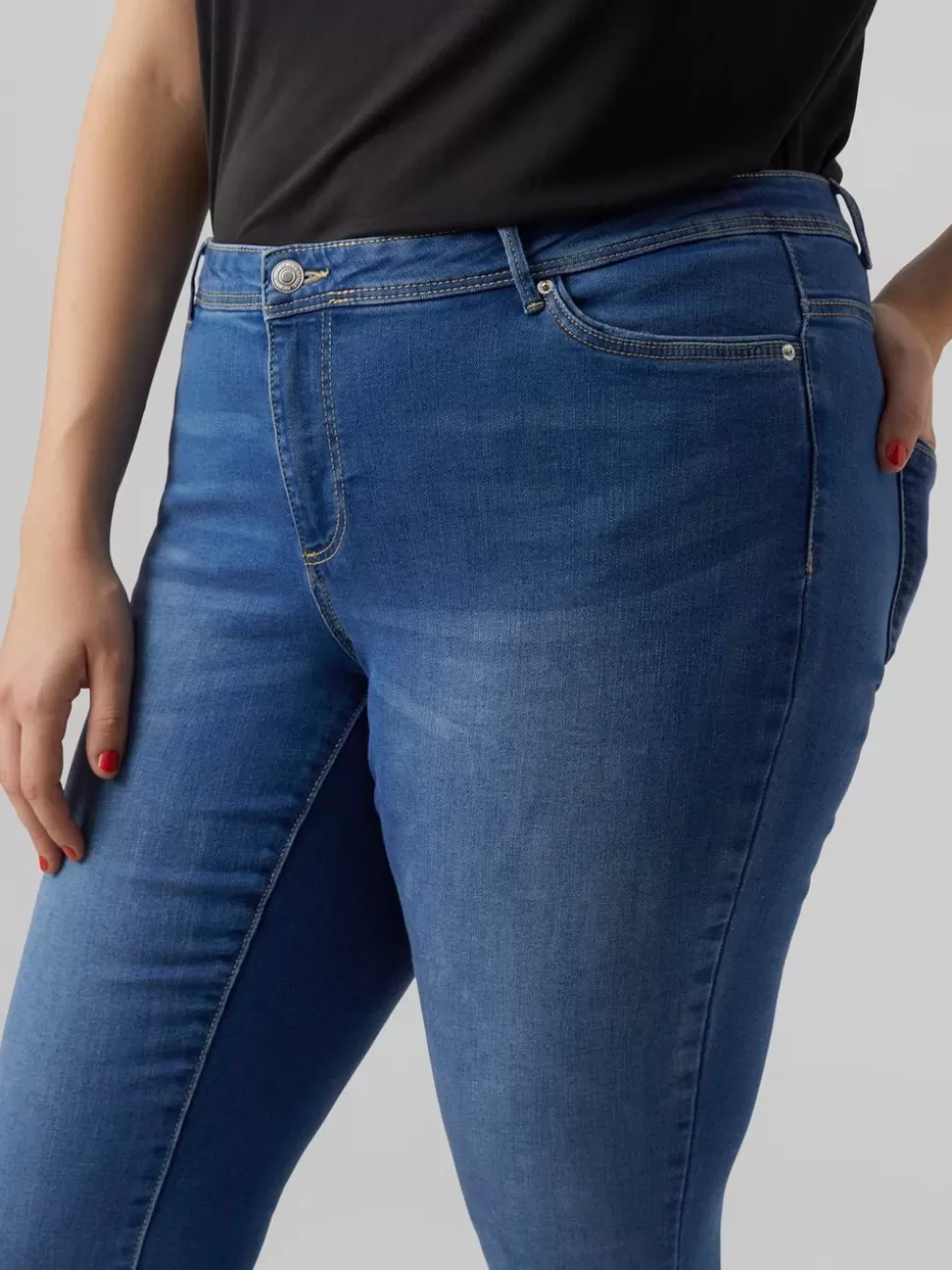 Jeans^VERO MODA VMCFANYA Medelhög Midja Slim Fit Jeans Medium Blue Denim