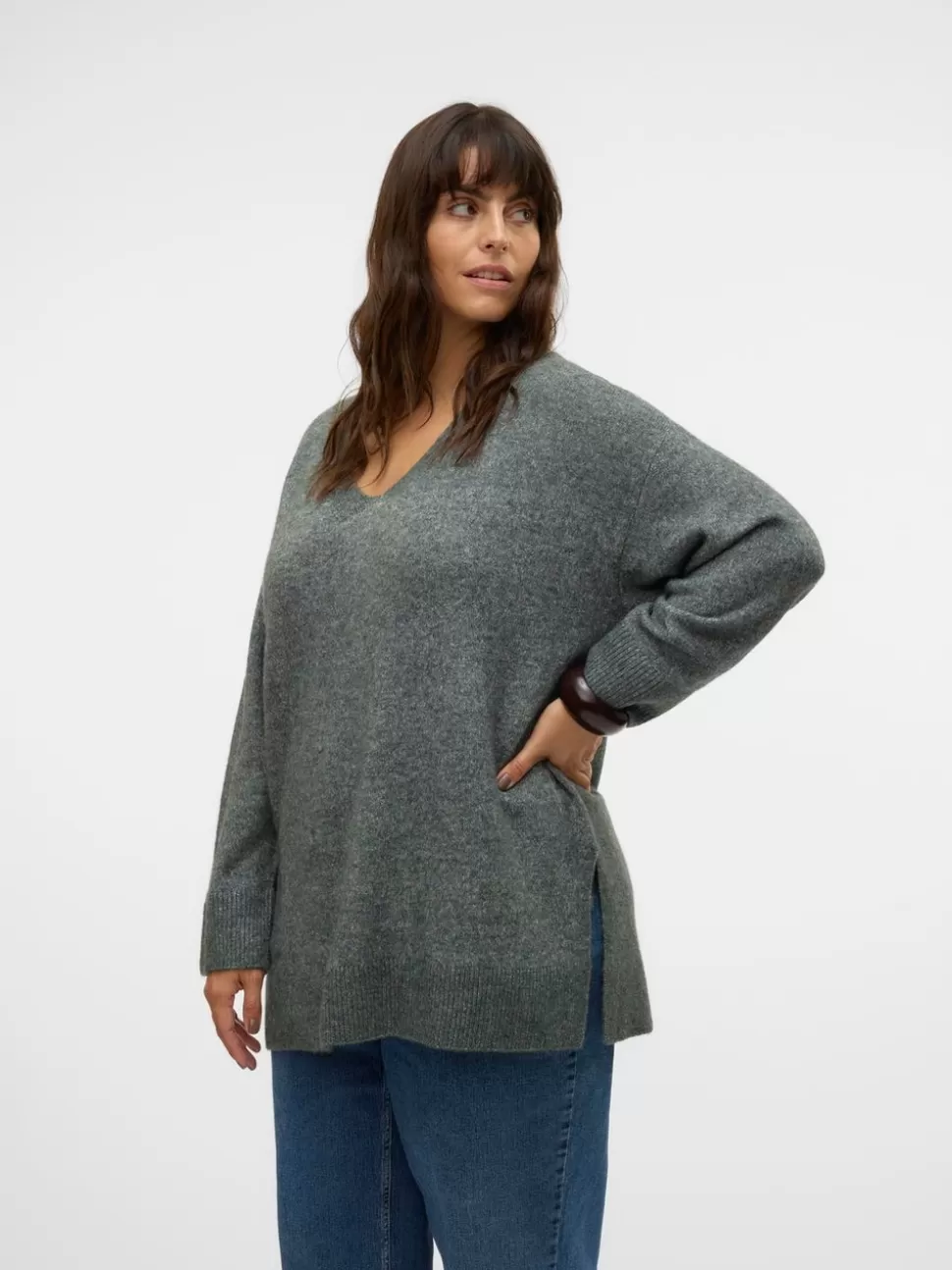 Stickat^VERO MODA VMCFILUCA Pullover Balsam Green