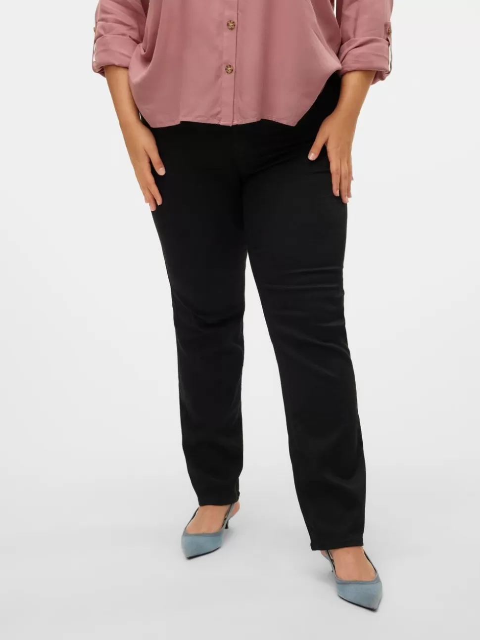 Jeans^VERO MODA VMCFLASH Medelhög Midja Rak Passform Jeans Black
