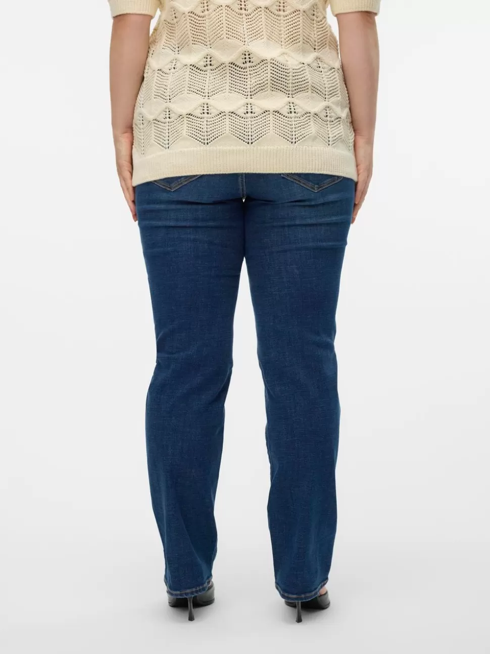 Jeans^VERO MODA VMCFLASH Medelhög Midja Rak Passform Jeans Dark Blue Denim