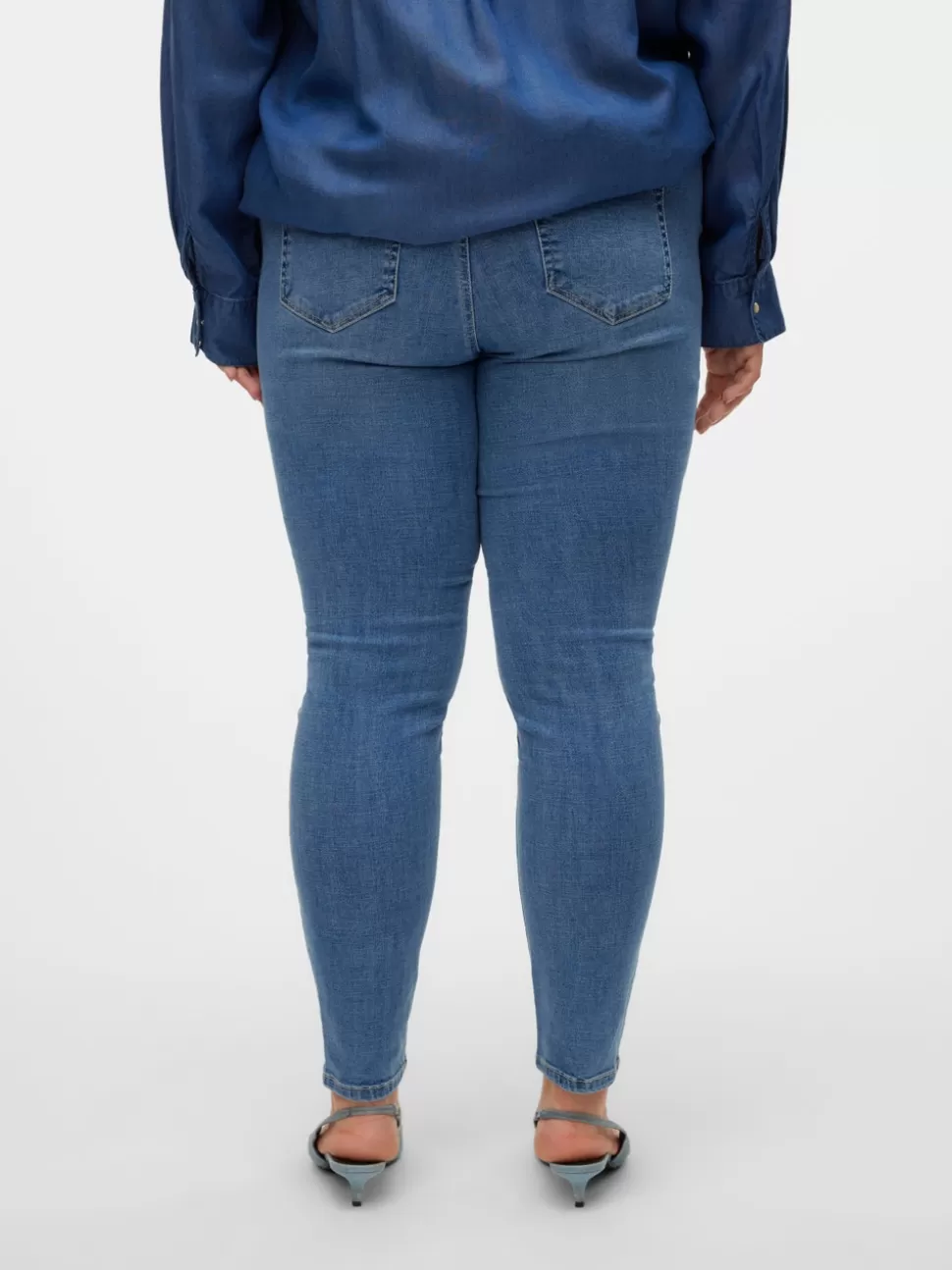 Jeans^VERO MODA VMCFLASH Medelhög Midja Skinny Fit Jeans Medium Blue Denim