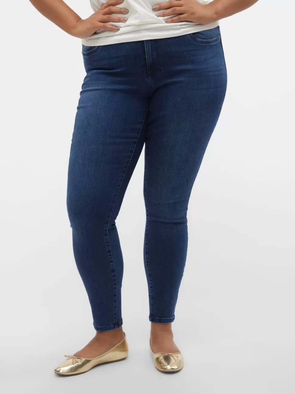 Jeans^VERO MODA VMCTANYA Hög Midja Skinny Fit Jeans Dark Blue Denim