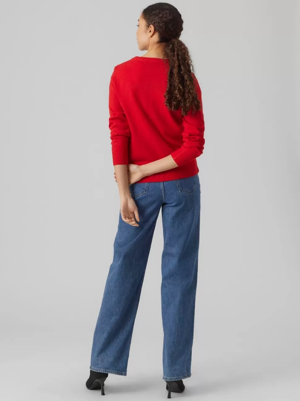 Stickat^VERO MODA VMCUTEDEER Pullover Chinese Red