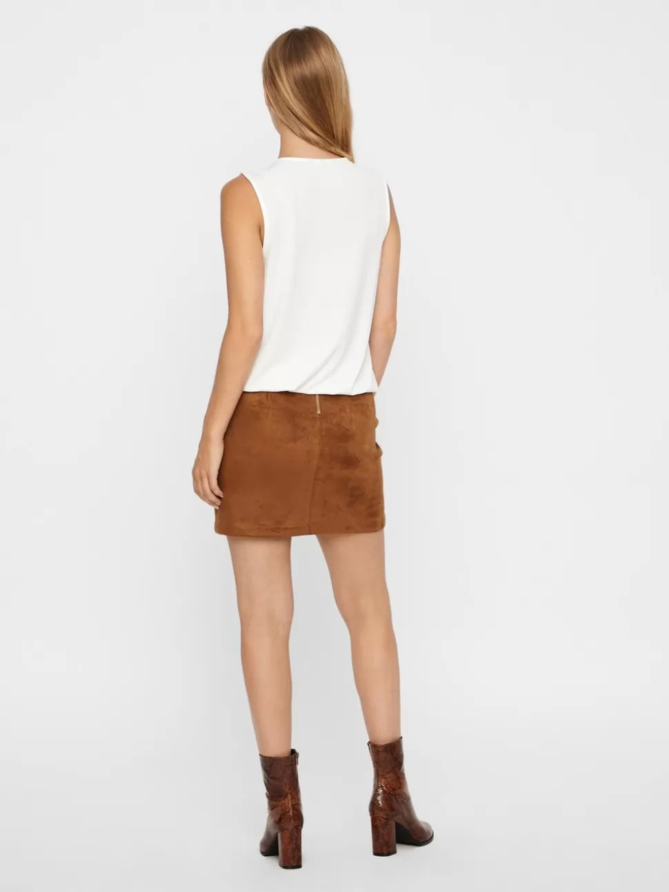 Kjolar^VERO MODA VMDONNADINA Kort Kjol Cognac