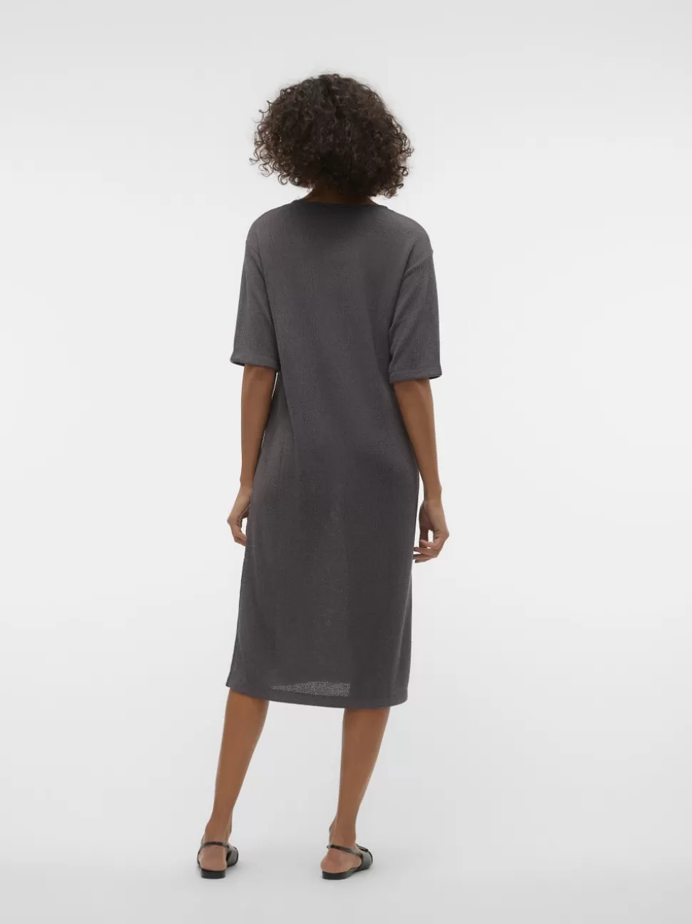 Klänningar^VERO MODA VMEDDIE Lång Klänning Grey Pinstripe