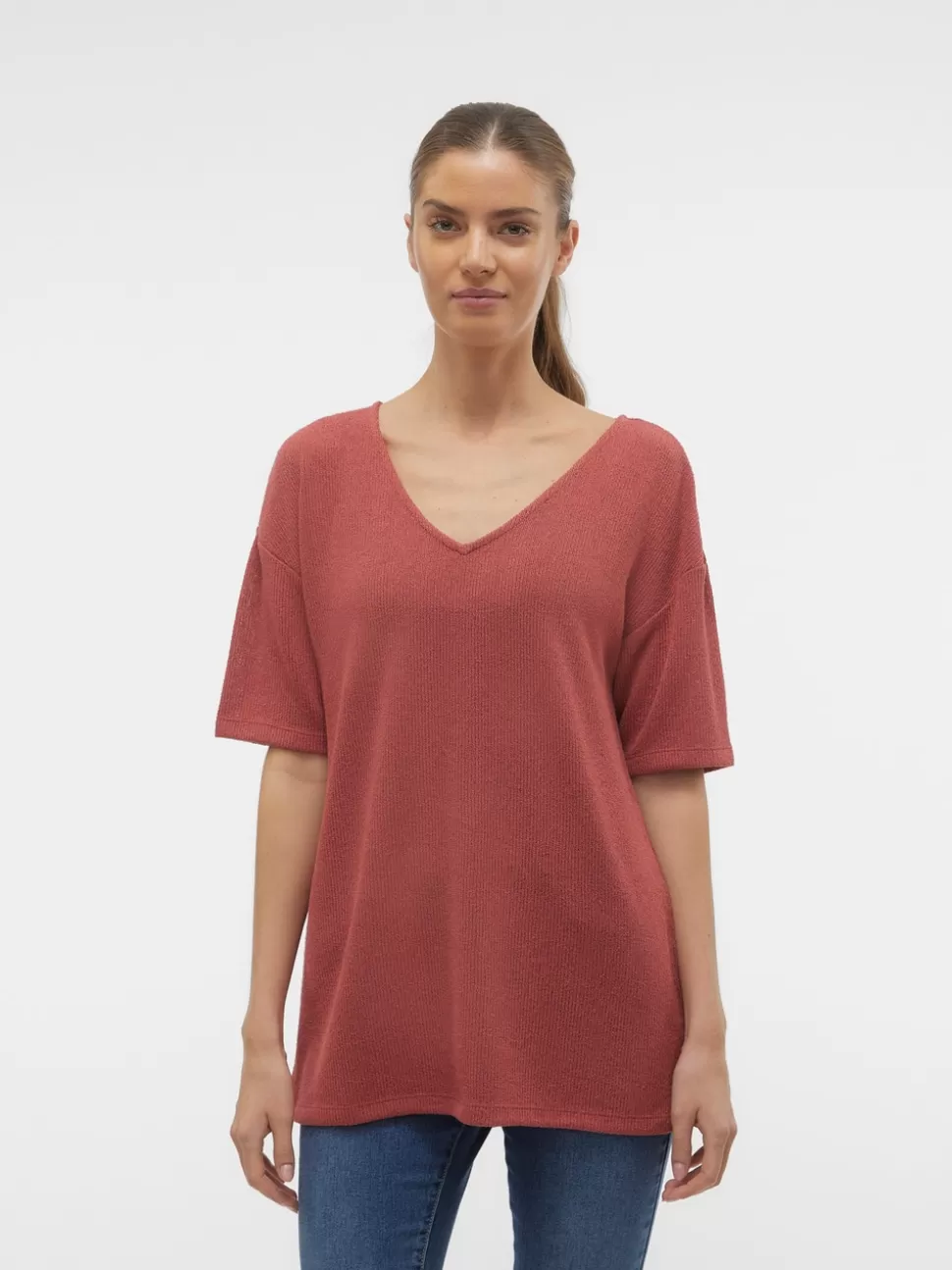 Stickat | Toppar^VERO MODA VMEDDIE Pullover Marsala