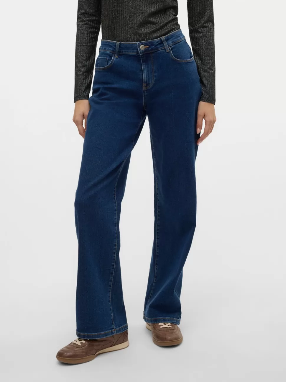 Jeans^VERO MODA VMELLY Medelhög Midja Vida Ben Jeans Dark Blue Denim