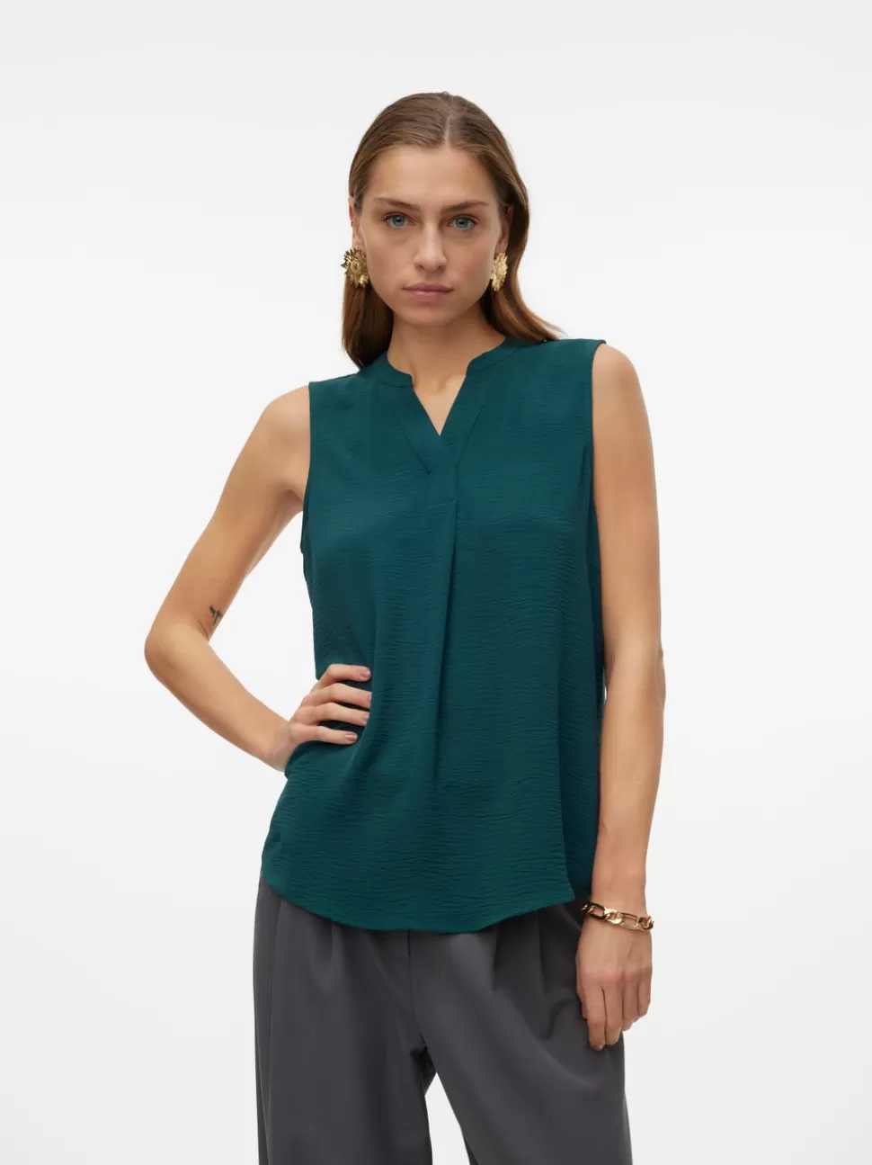 Toppar | Basics^VERO MODA VMELVA Topp Sea Moss