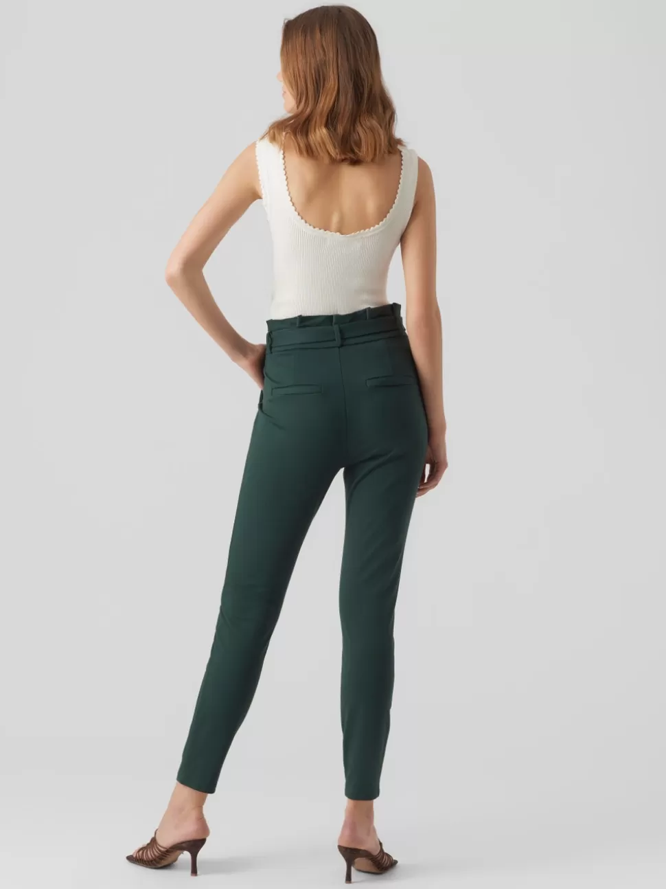 Byxor^VERO MODA VMEVA Hög Midja Byxor Pine Grove