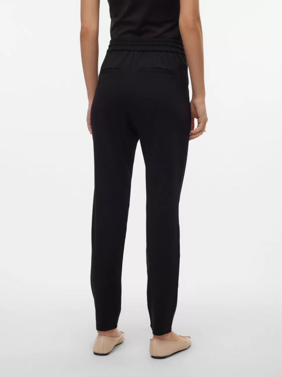 Byxor^VERO MODA VMEVA Låg Midja Byxor Black