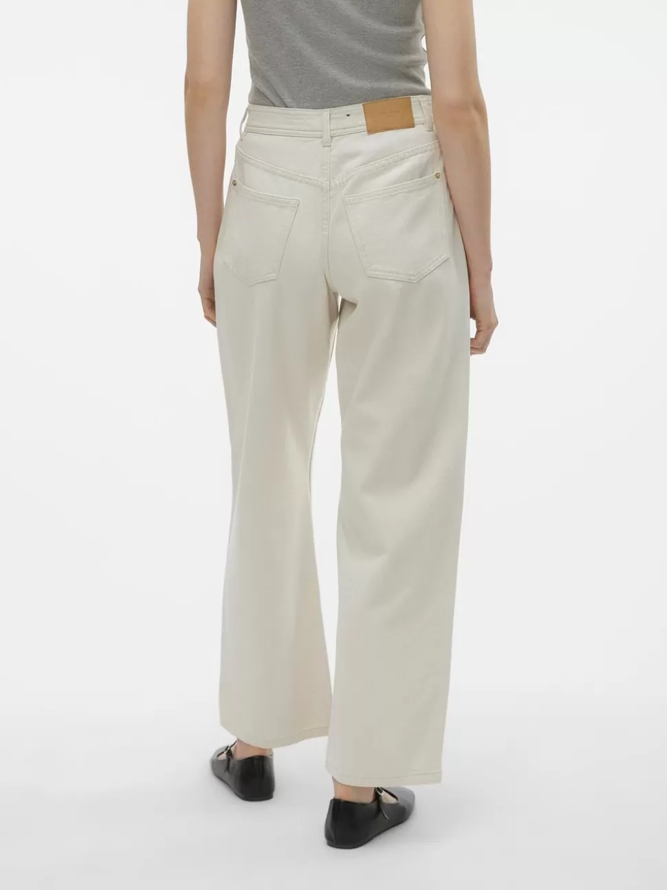 Jeans^VERO MODA VMEVELYN Låg Midja Lös Passform Jeans Ecru
