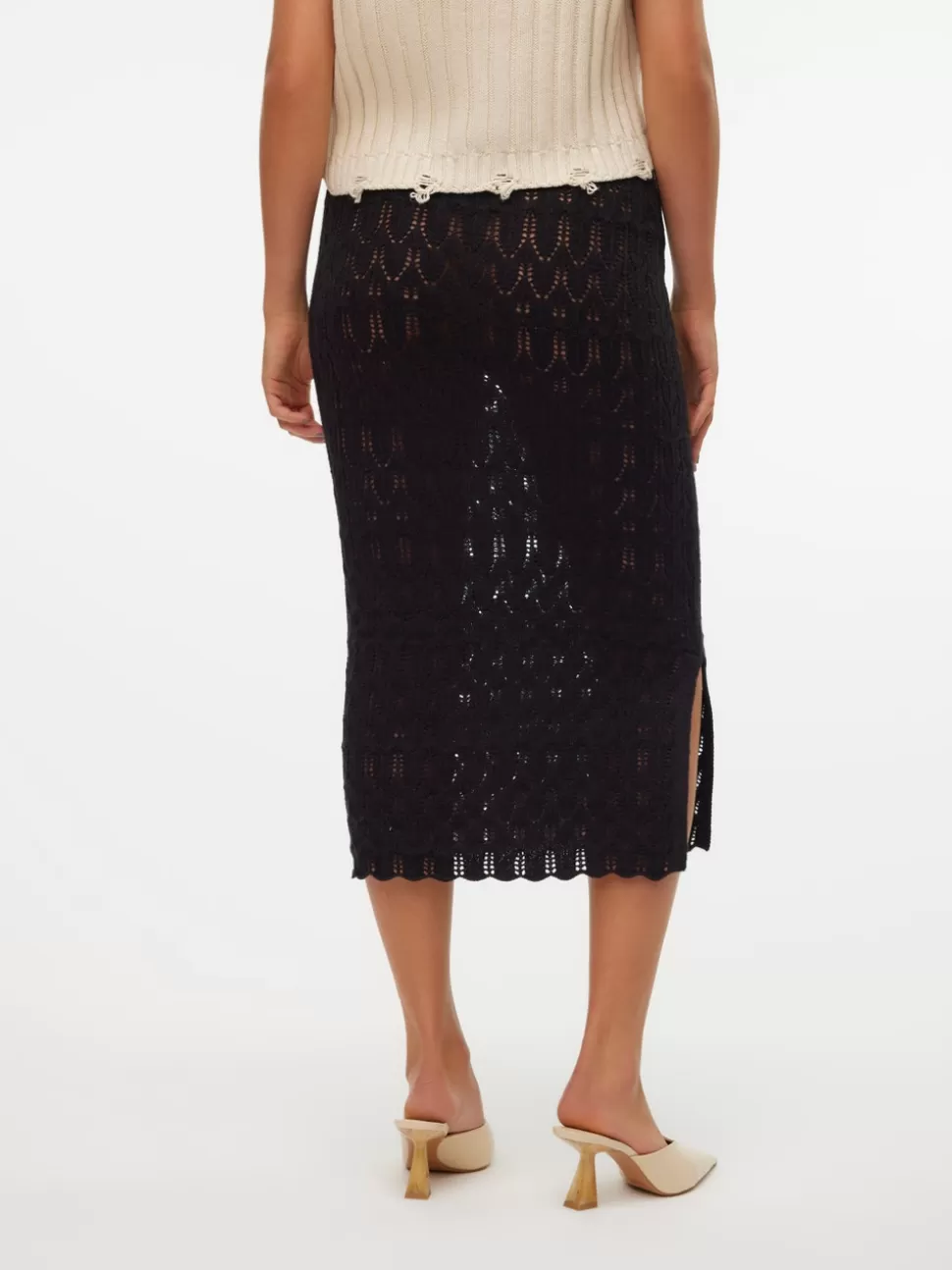 Kjolar^VERO MODA VMFABIENNE Hög Midja Lång Kjol Black