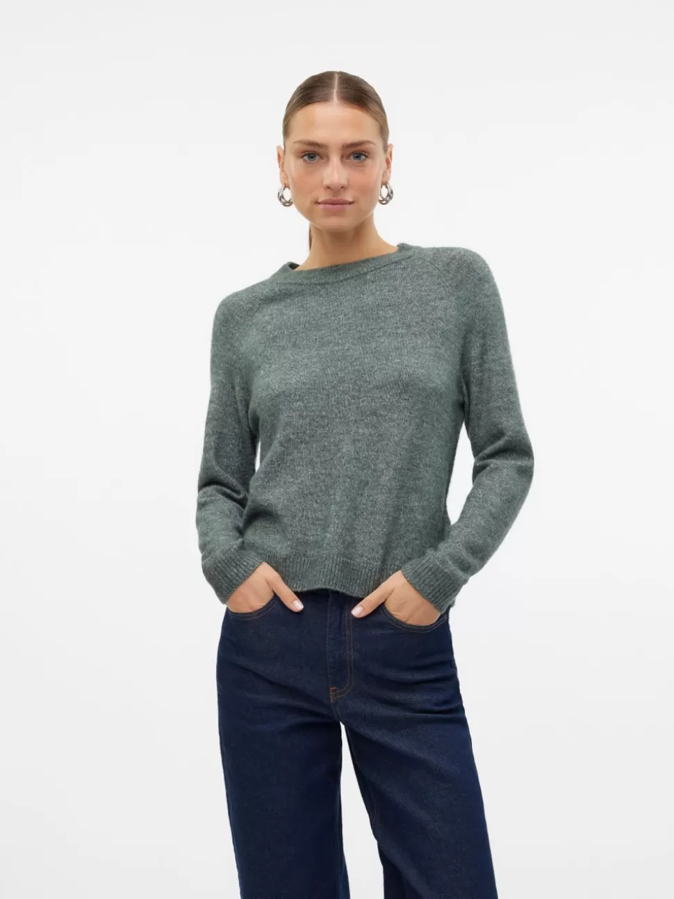 Stickat^VERO MODA VMFILUCA Pullover Balsam Green