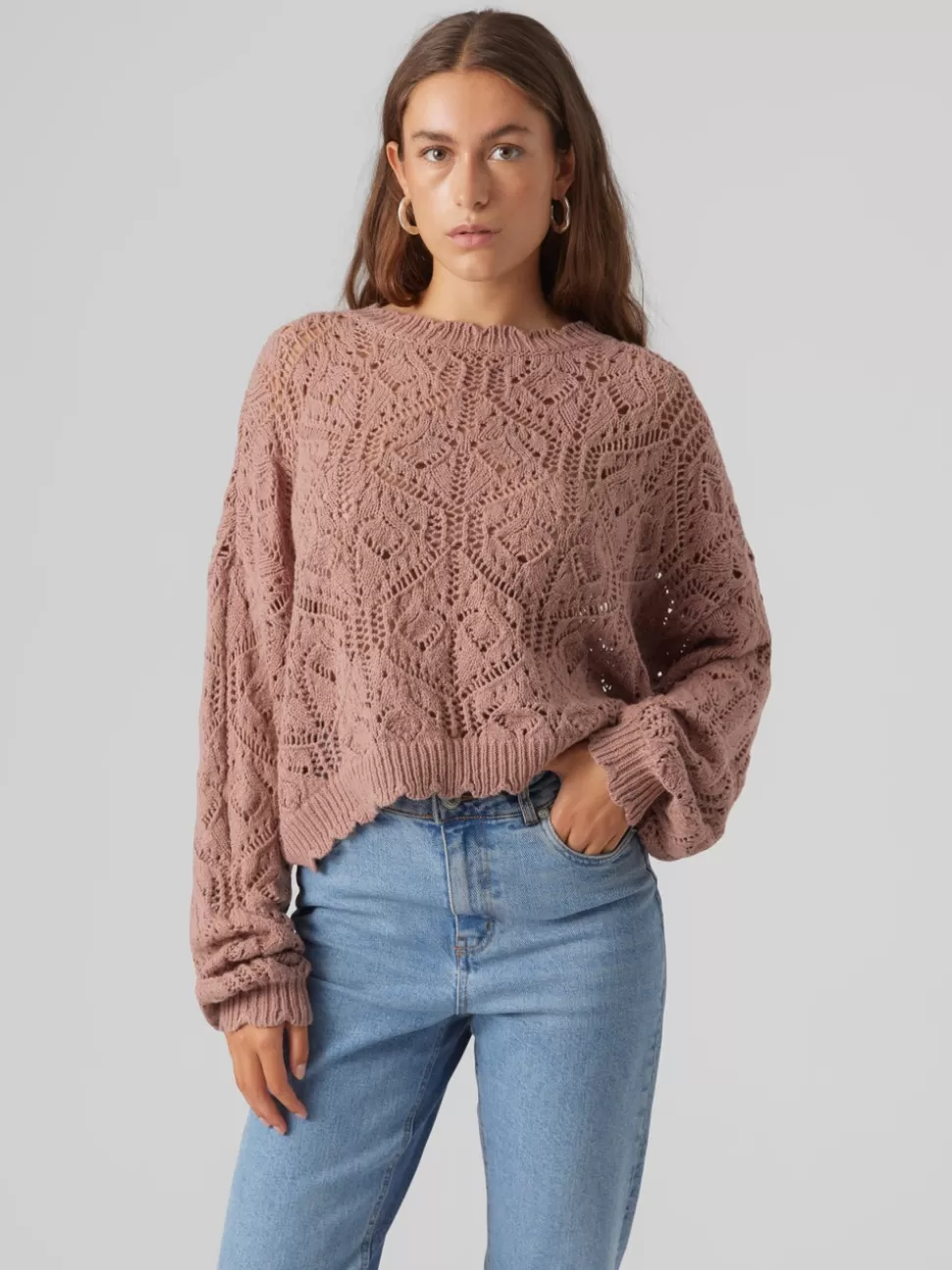 Stickat^VERO MODA VMFIOLA Pullover Woodrose
