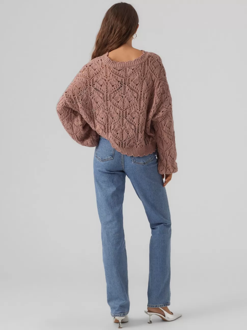 Stickat^VERO MODA VMFIOLA Pullover Woodrose